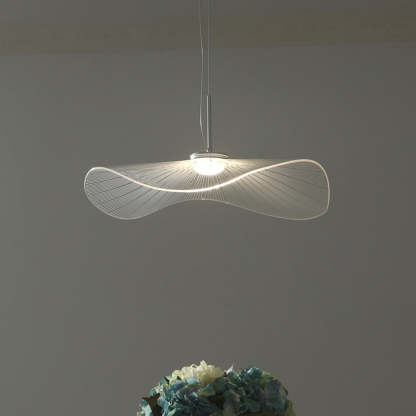 Carins Designer Lotus Leaf Shaped Metal Pendant Light,White