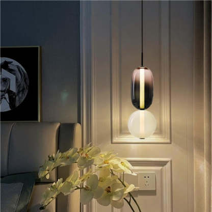 Morandi Modern Design LED Pendant Light Black White Red Bedroom