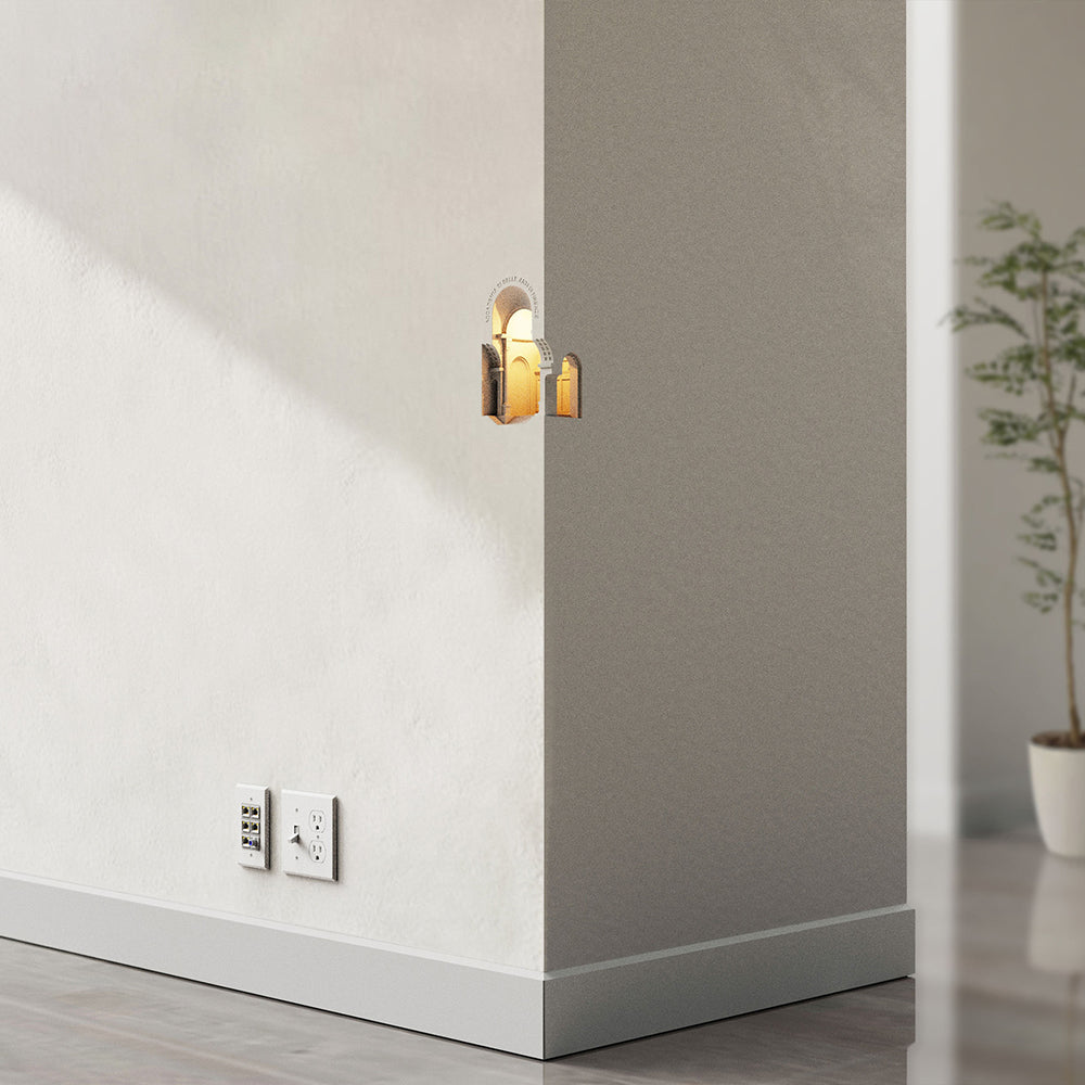 Félicie Art Deco Flush LED Plaster Wall Lamp, White