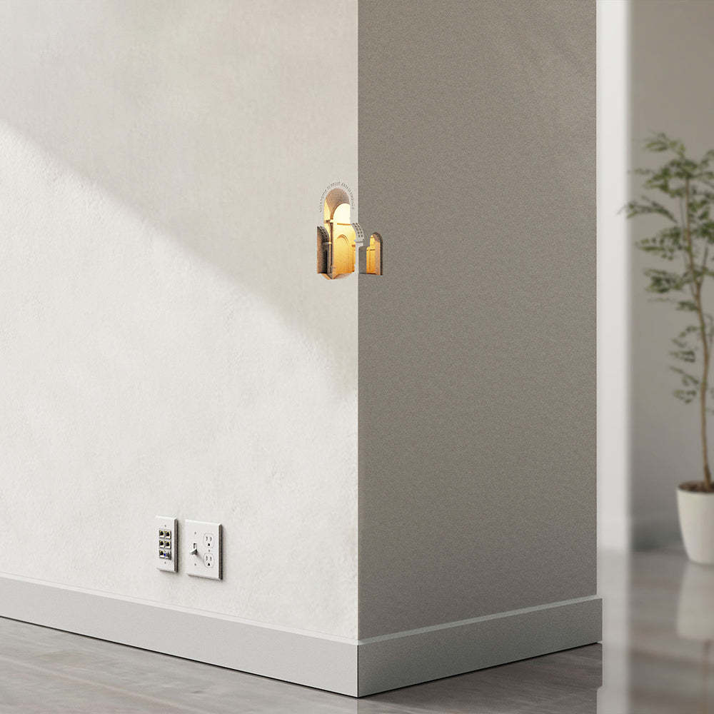 Félicie Art Deco Flush LED Plaster Wall Lamp, White