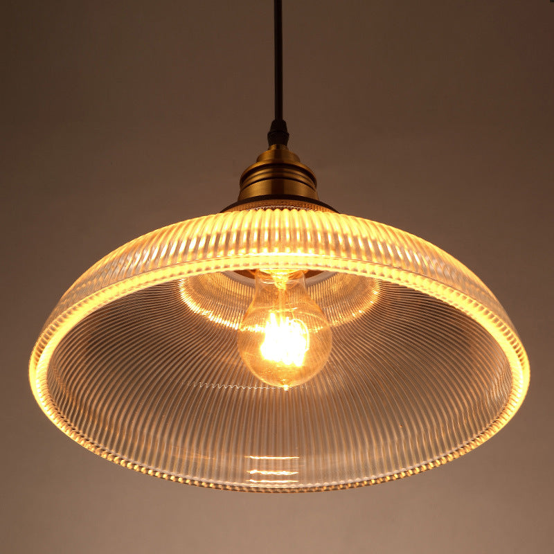 Sanna Industrial LED Pendant Light Clear/Amber Bedroom/Restaurant