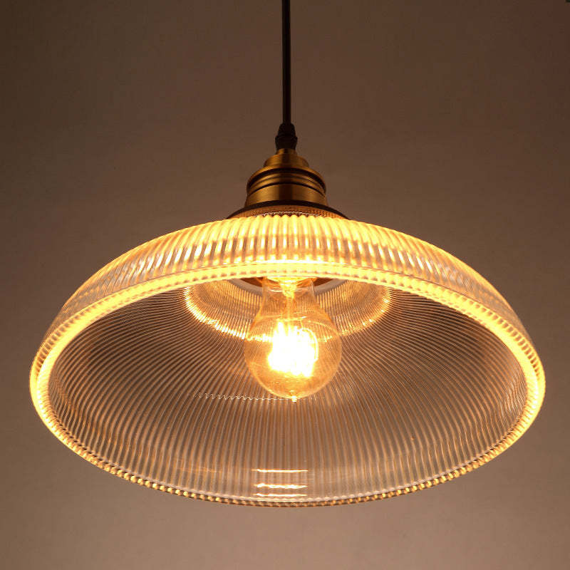 Sanna Industrial LED Pendant Light Clear/Amber Bedroom/Restaurant