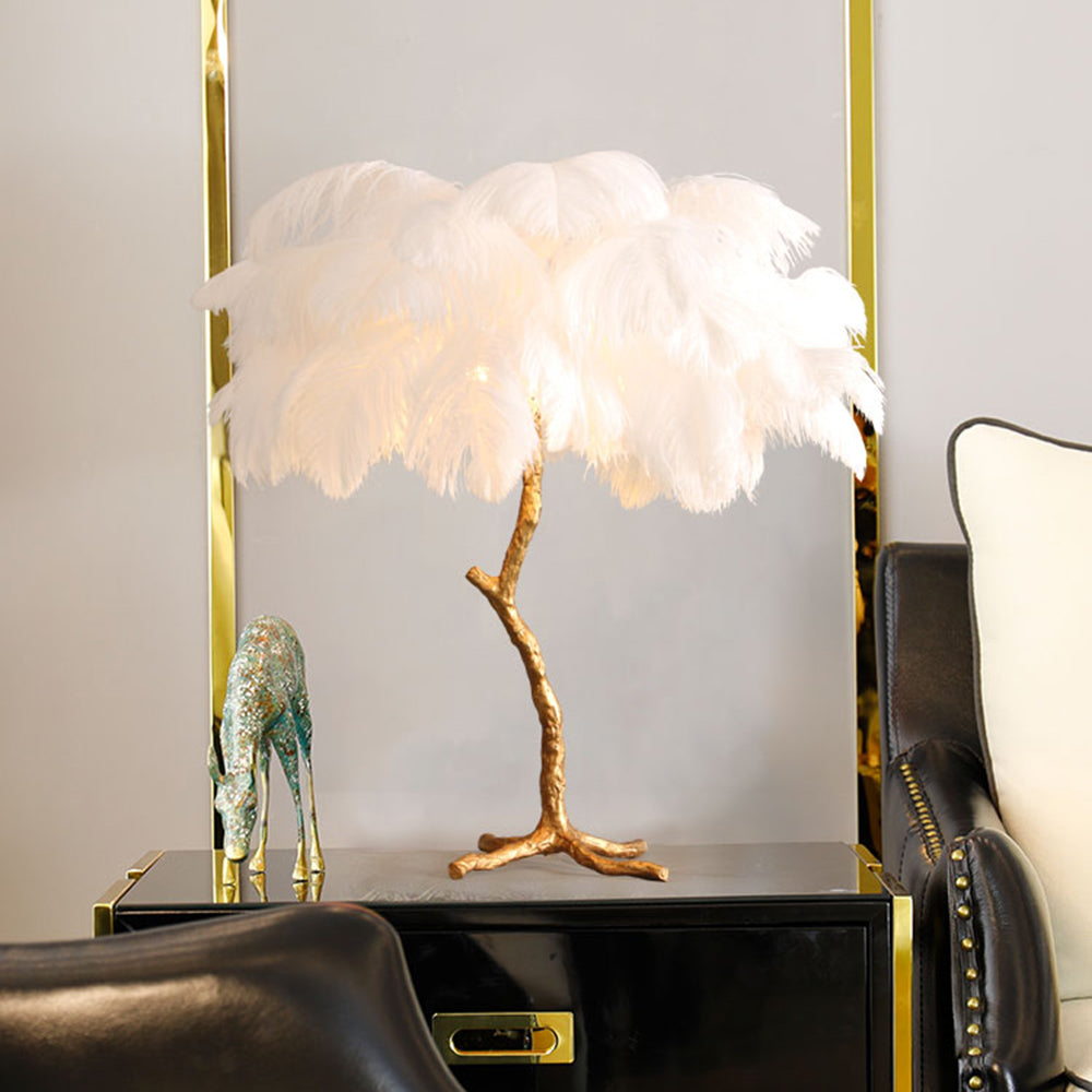 O'Moore Nordic Luxury Unique Ostrich Feather Floor Lamp/Table Lamp