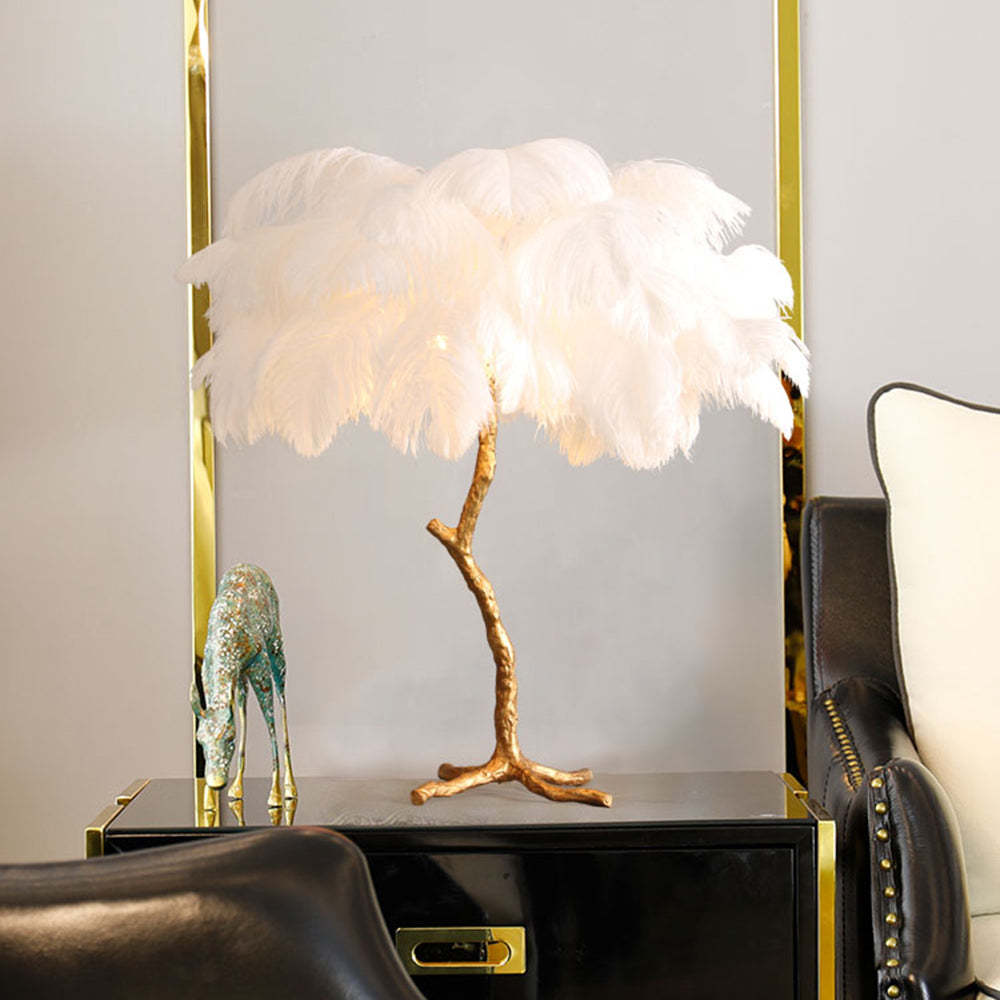 O'Moore Nordic Luxury Unique Ostrich Feather Floor Lamp/Table Lamp