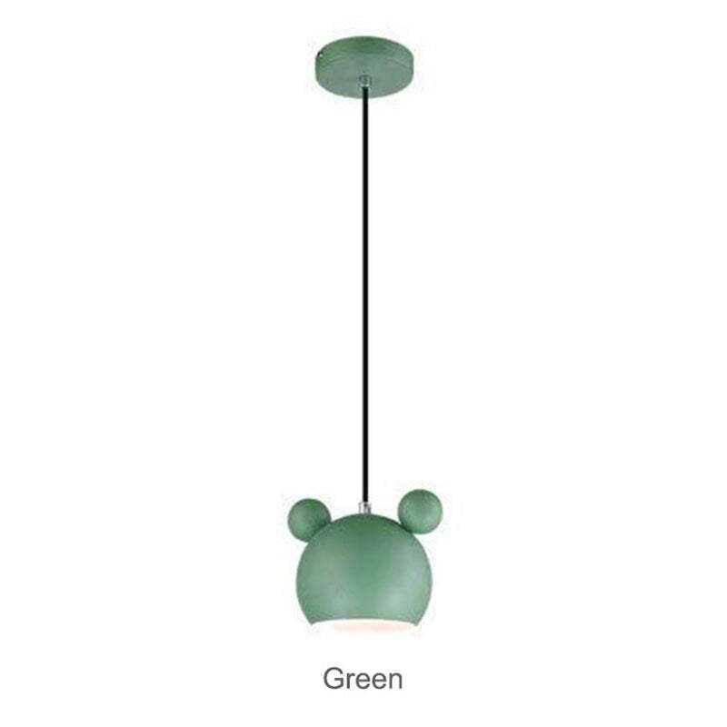 Green cartoon pendant light for kids' room. Las Sola lighting.