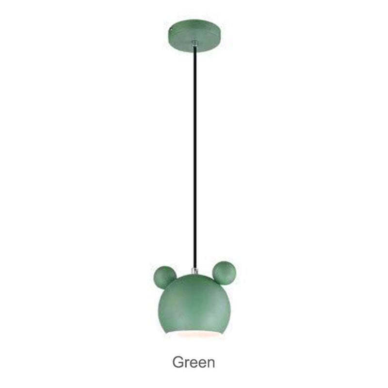 Green cartoon pendant light for kids' room. Las Sola lighting.
