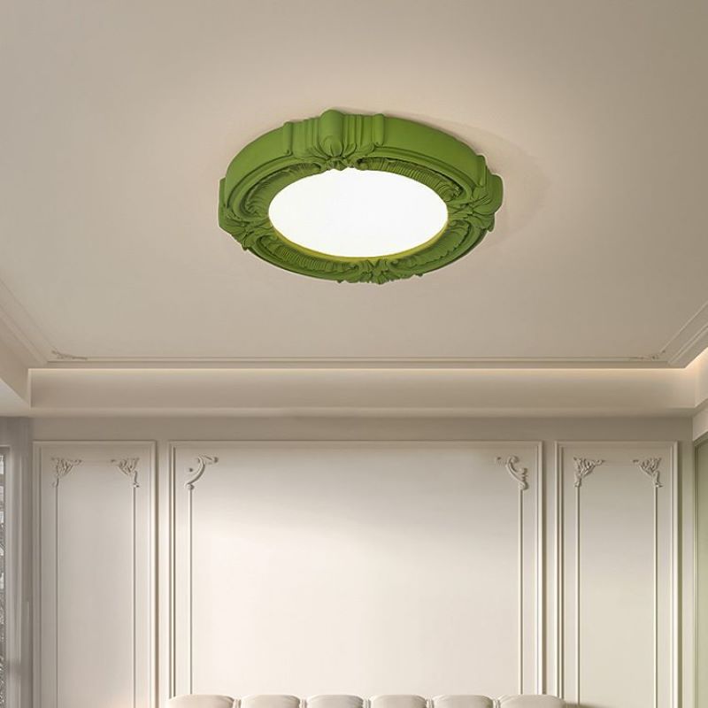 Quinn Retro French Flush Mount Ceiling Light Resin Acrylic Bedroom