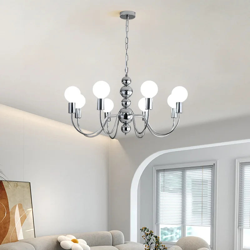 Valentina Medieval LED Spherical Chandelier Black Metal Living Room