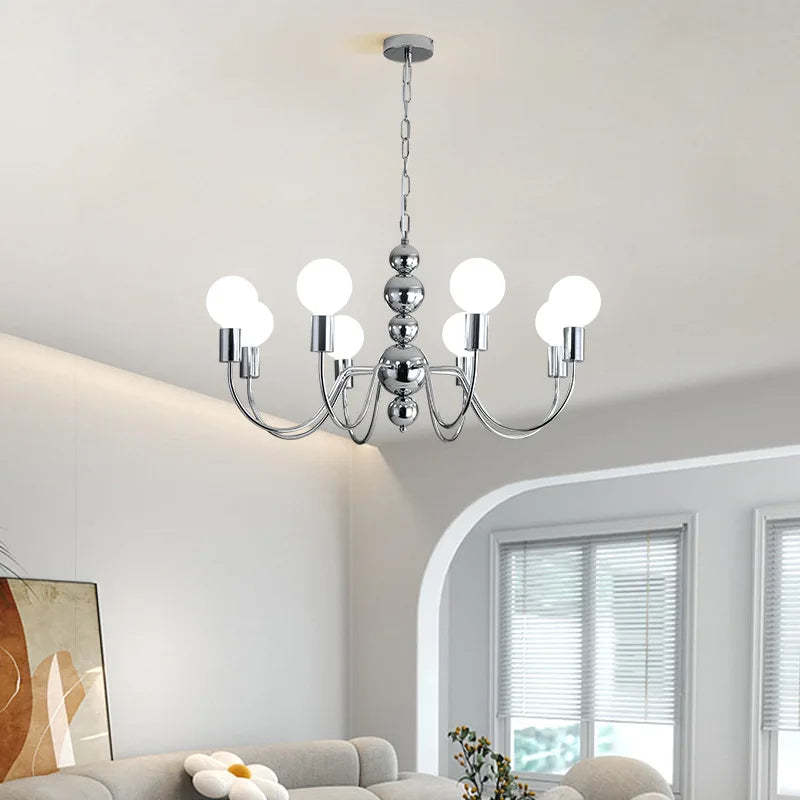 Valentina Medieval LED Spherical Chandelier Black Metal Living Room