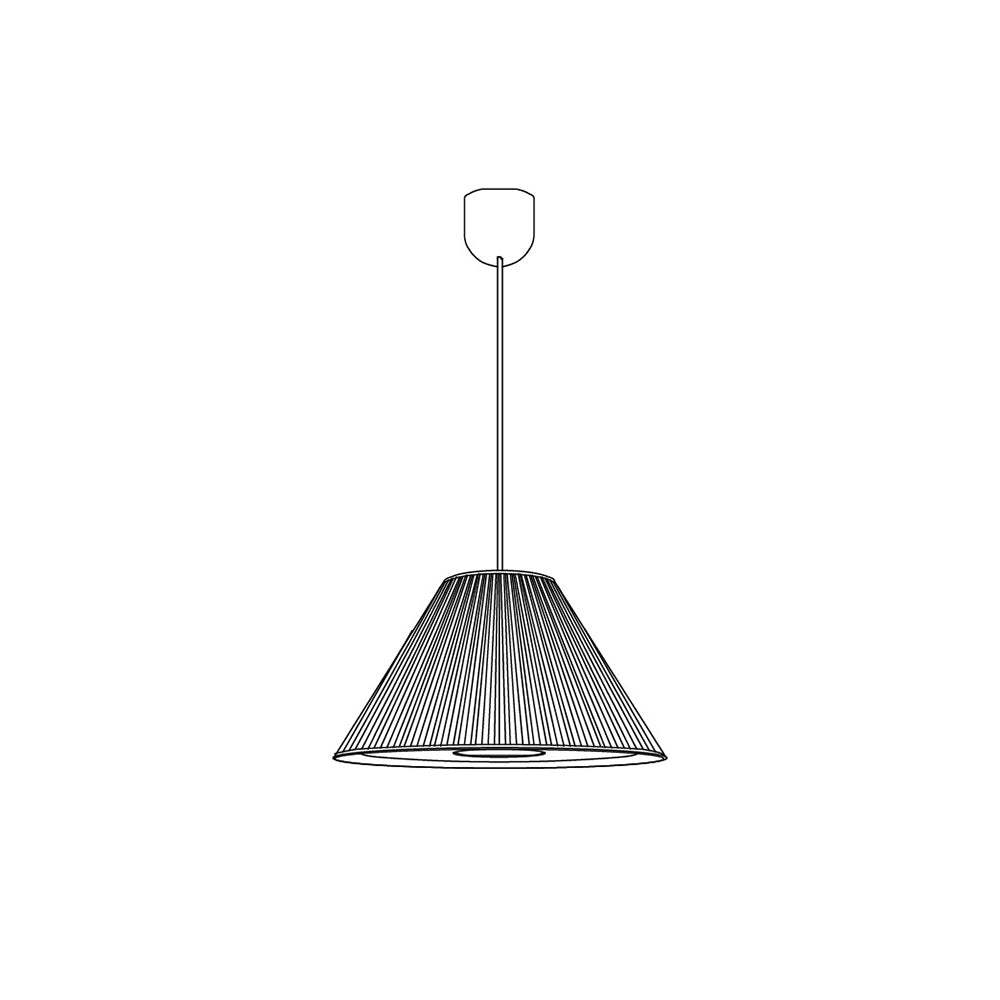 Renée Pleated Pendant Light Wabi Sabi, Metal/Fabric, Living Room