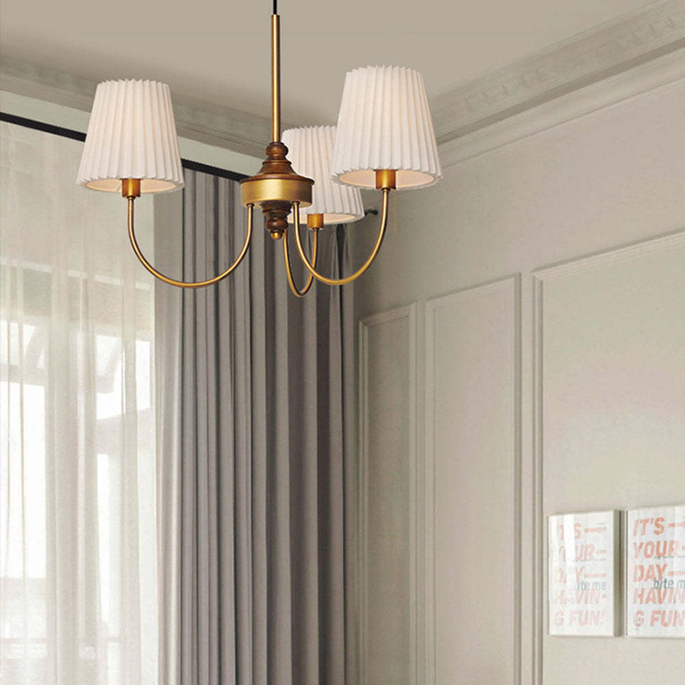 Eryn Modern Retro Metal/Fabric Chandelier, White/Green