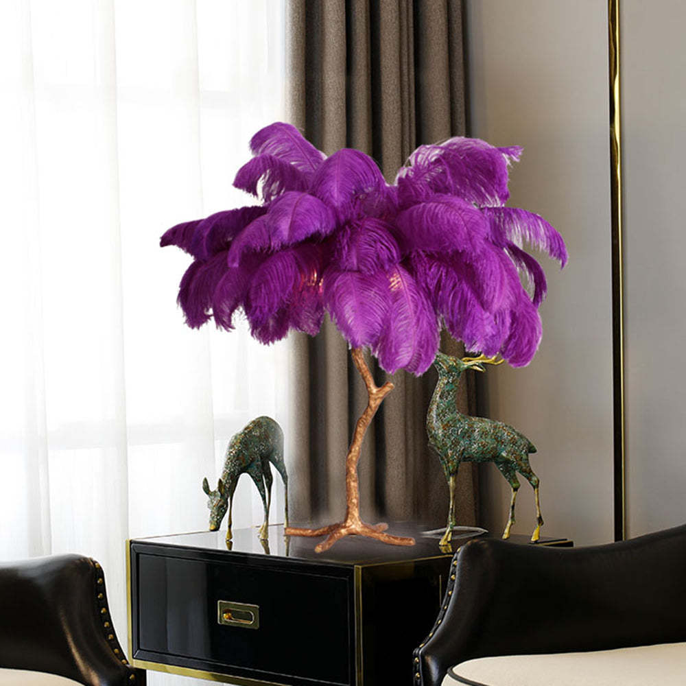 O'Moore Nordic Luxury Unique Ostrich Feather Floor Lamp/Table Lamp