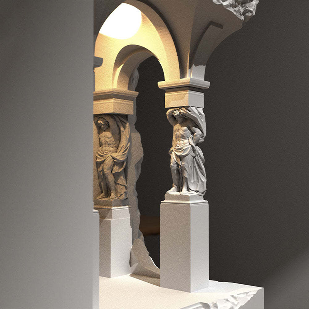Félicie Art Deco Flush LED Plaster Wall Lamp, White