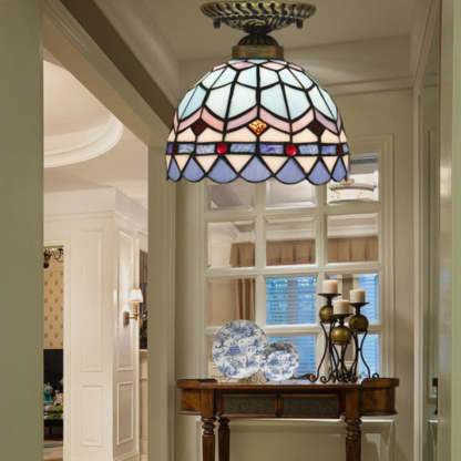 Eryn Vintage LED Flush Mount Ceiling Light Blue Living Room
