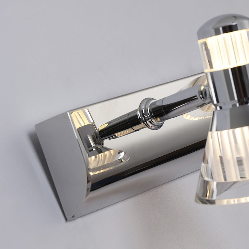 Kristy Conic Modern Multi Metal Mirror Front Vanity Wall Lamp