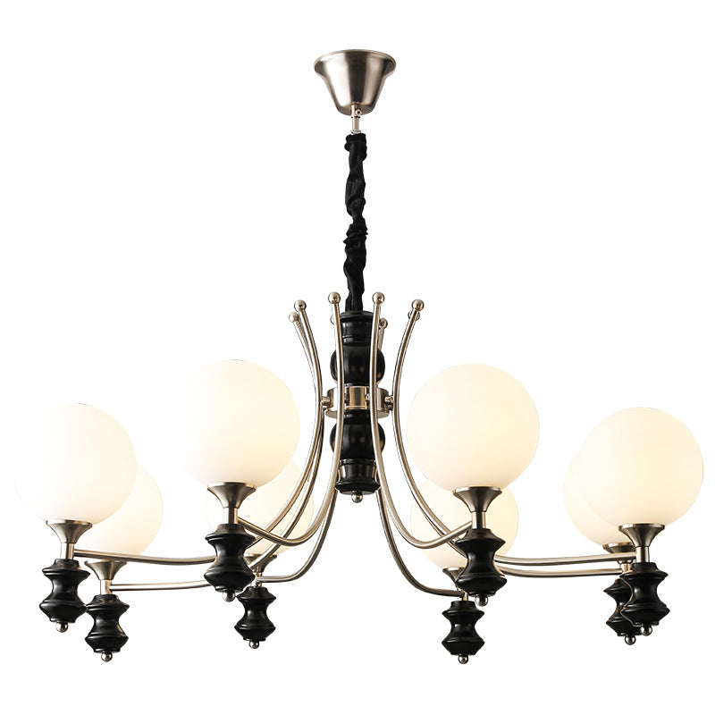 Valentina Vintage LED Pendant Light White Glass Living Room