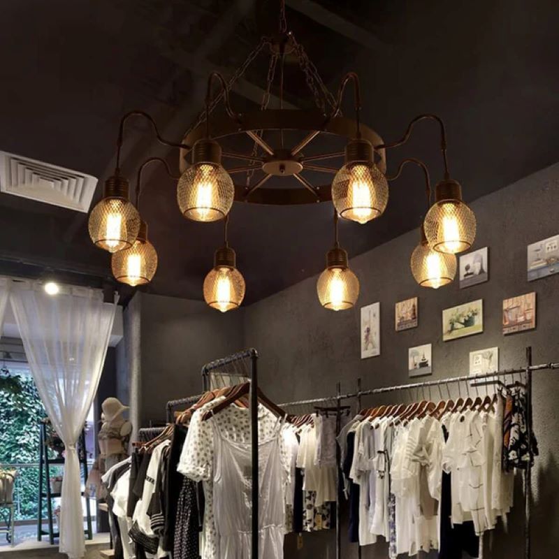 Alessio Chandelier over clothing rack