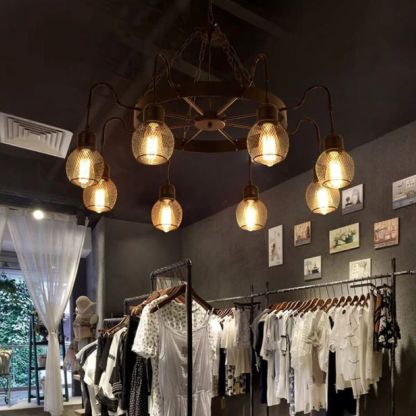 Alessio Chandelier over clothing rack