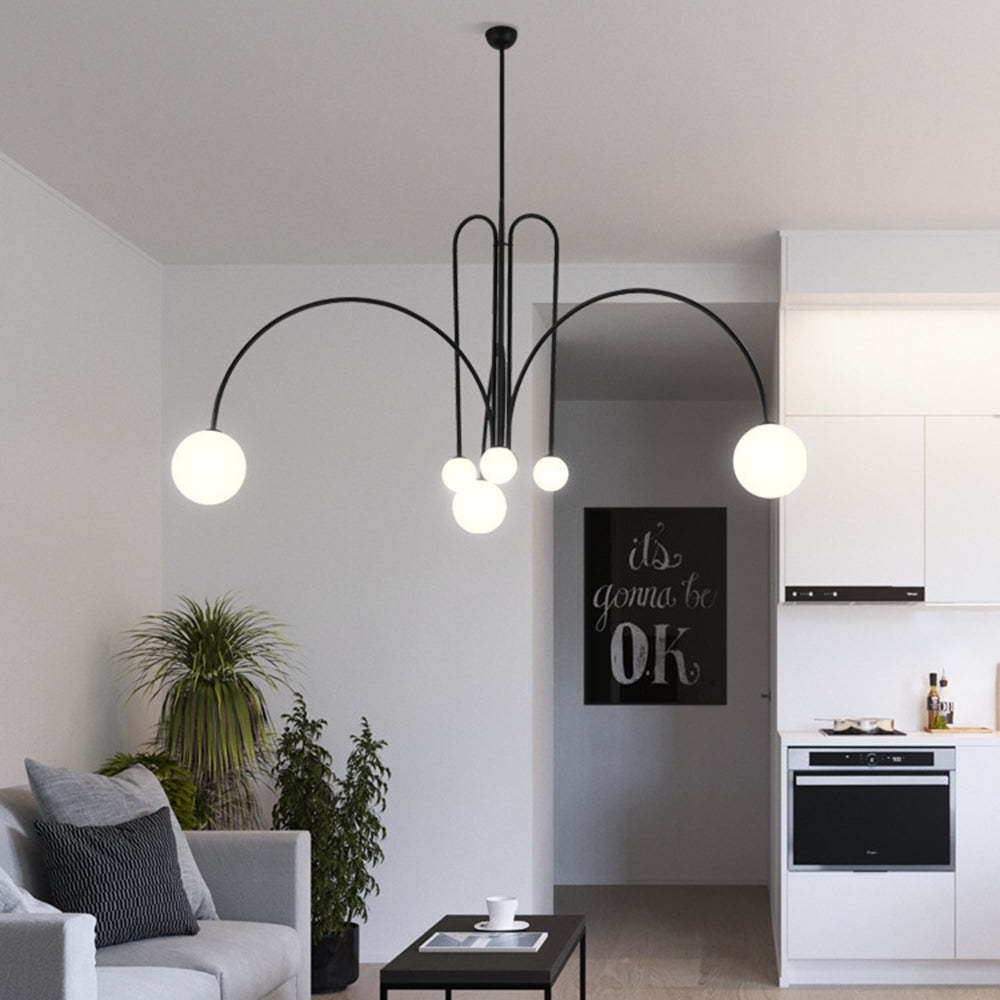 Modern Polystyrene White/Black Pendant Light | Las Sola