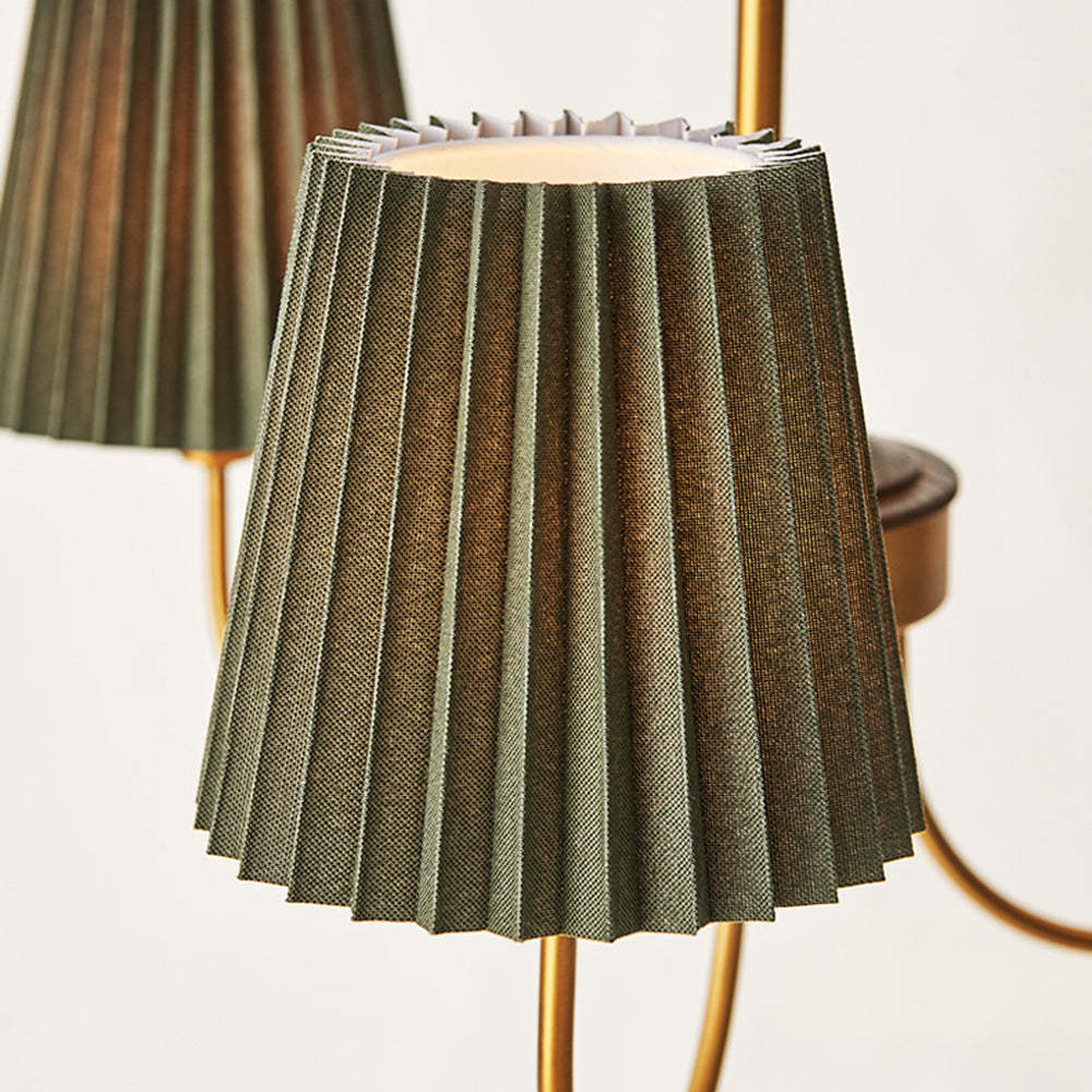 Eryn Modern Retro Metal/Fabric Chandelier, White/Green