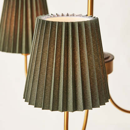 Eryn Modern Retro Metal/Fabric Chandelier, White/Green