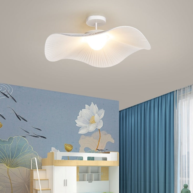 Modern White Flush Mount Ceiling Light in Bedroom