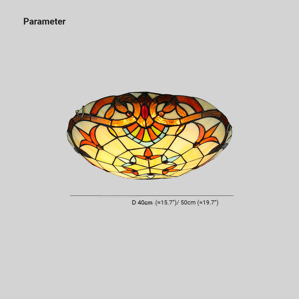 Eryn Baroque Round Flush Mount Ceiling Light Glass Bedroom