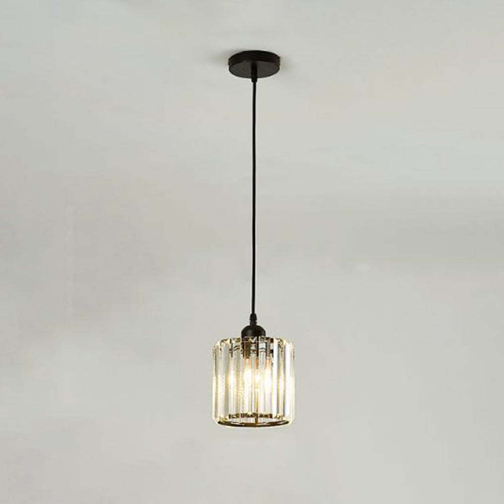 Herbert Modern Cluster Cylinder Glass Pendant Light, Black/Gold
