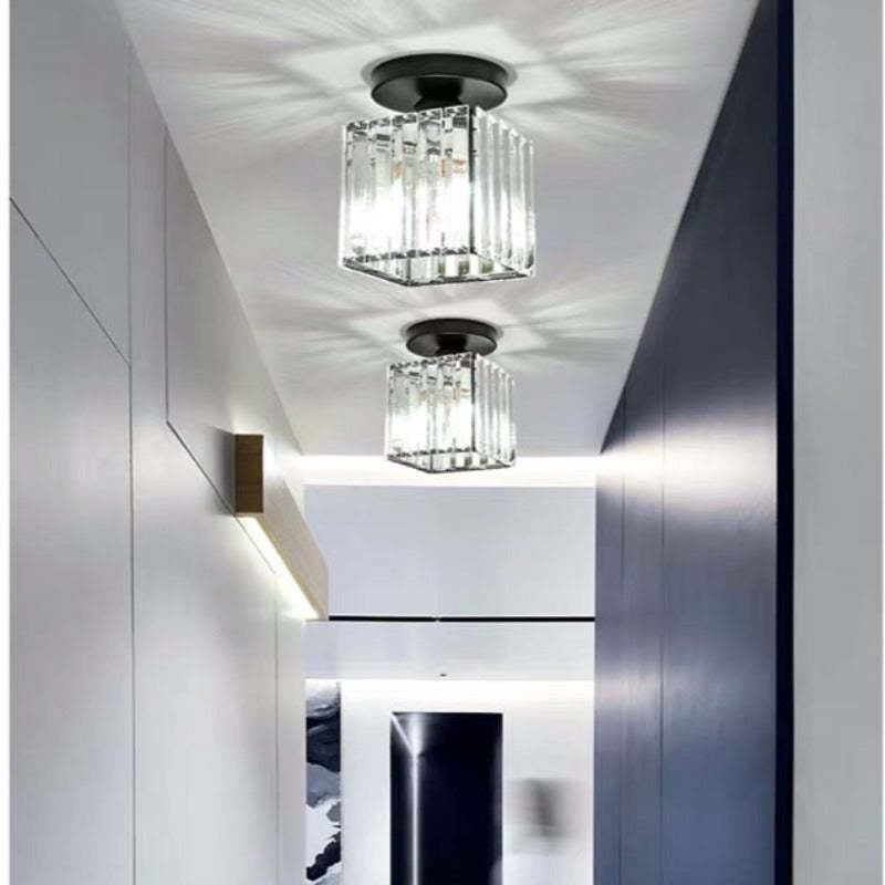 Herbert Modern Flush Mount Ceiling Light Black Gold Glass Bedroom