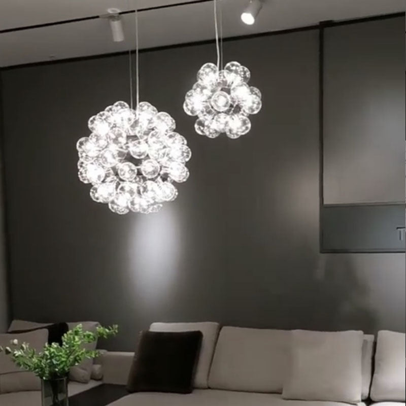 Alessio LED Pendant Lights in living room setting.
