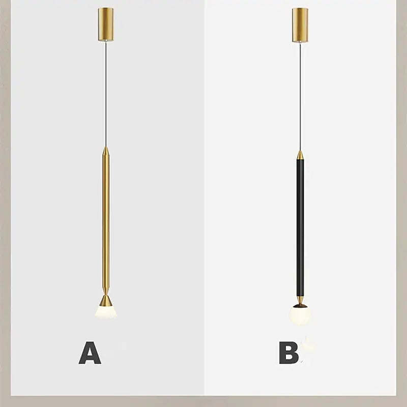 Carr Linear Metal Pendant Light, Black & Gold
