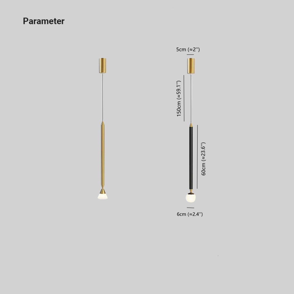 Carr Linear Metal Pendant Light, Black & Gold