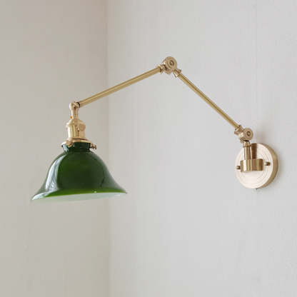Brady Vintage Foldable Metal Wall Lamp, Green/White