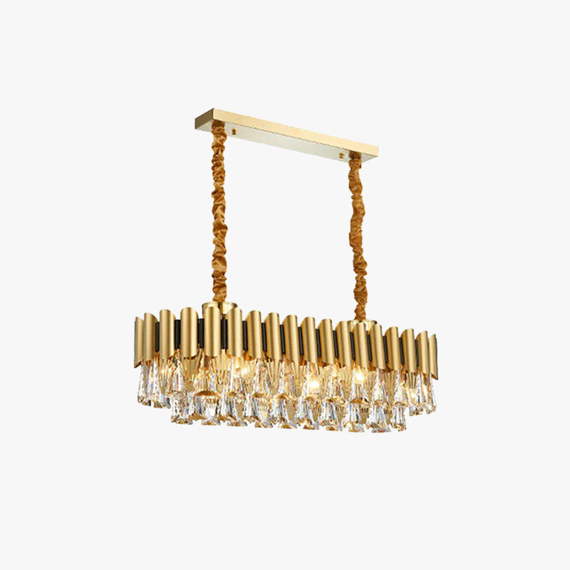 Marilyn Rectangular Luxury Metal Crystal Chandelier Small