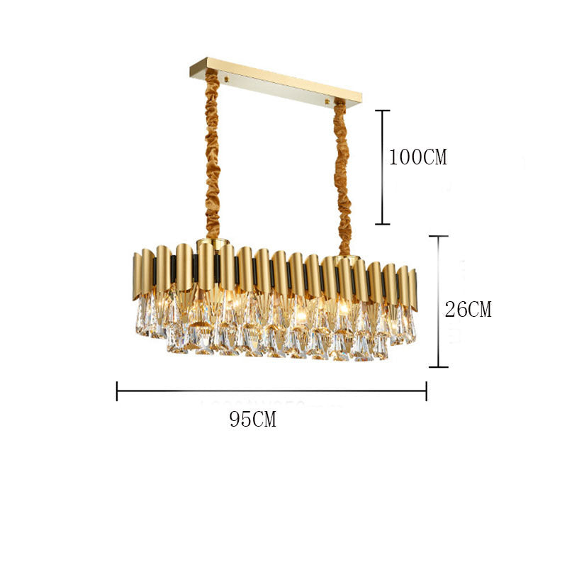 Marilyn Rectangular Luxury Metal Crystal Chandelier Small