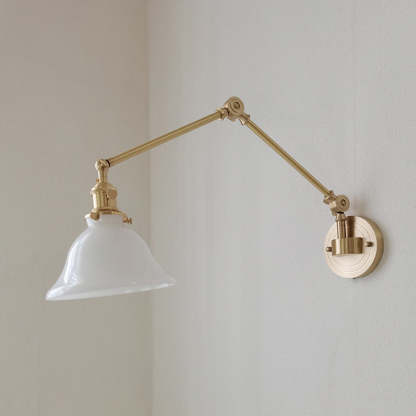 Brady Vintage Foldable Metal Wall Lamp, Green/White