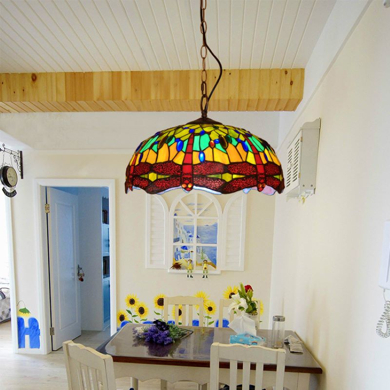 Eryn Vintage Art LED Pendant Light Colorful Glass Living Room