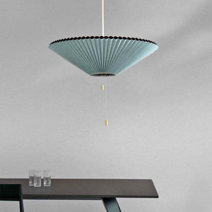 Blue pleated pendant light from Las Sola Morandi Modern Adjustable Pleated Pendant Light