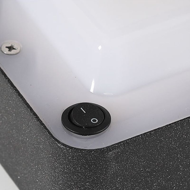 Pena Modern Rectangular Hollow Metal Outdoor Bollard Light, Black