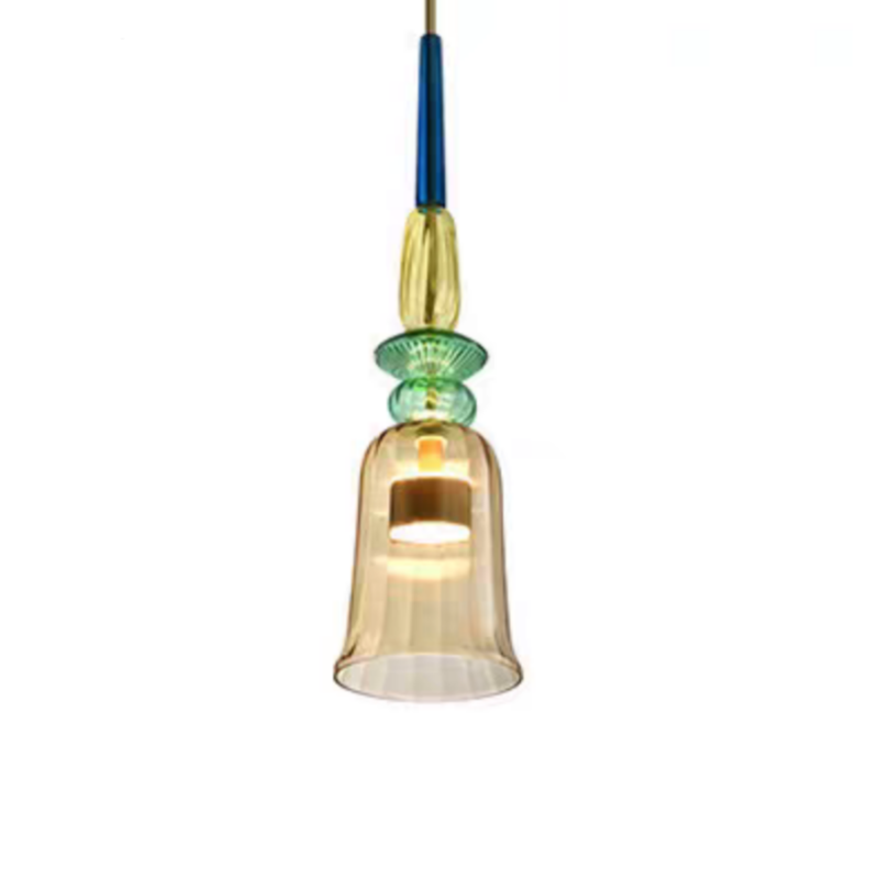 Hailie Modern Cup Glass Pendant Light, Colorful Bedroom, Living Room