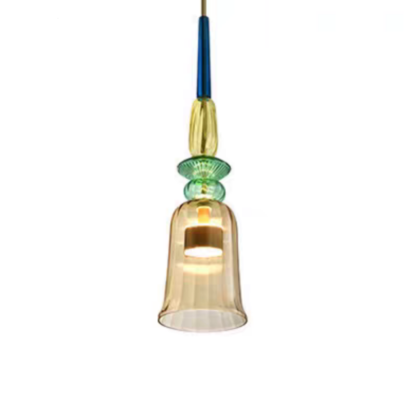 Hailie Modern Cup Glass Pendant Light, Colorful Bedroom, Living Room
