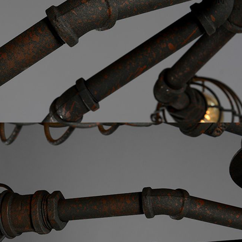 Alessio Industrial Flush Mount Ceiling Light, Black/Brass