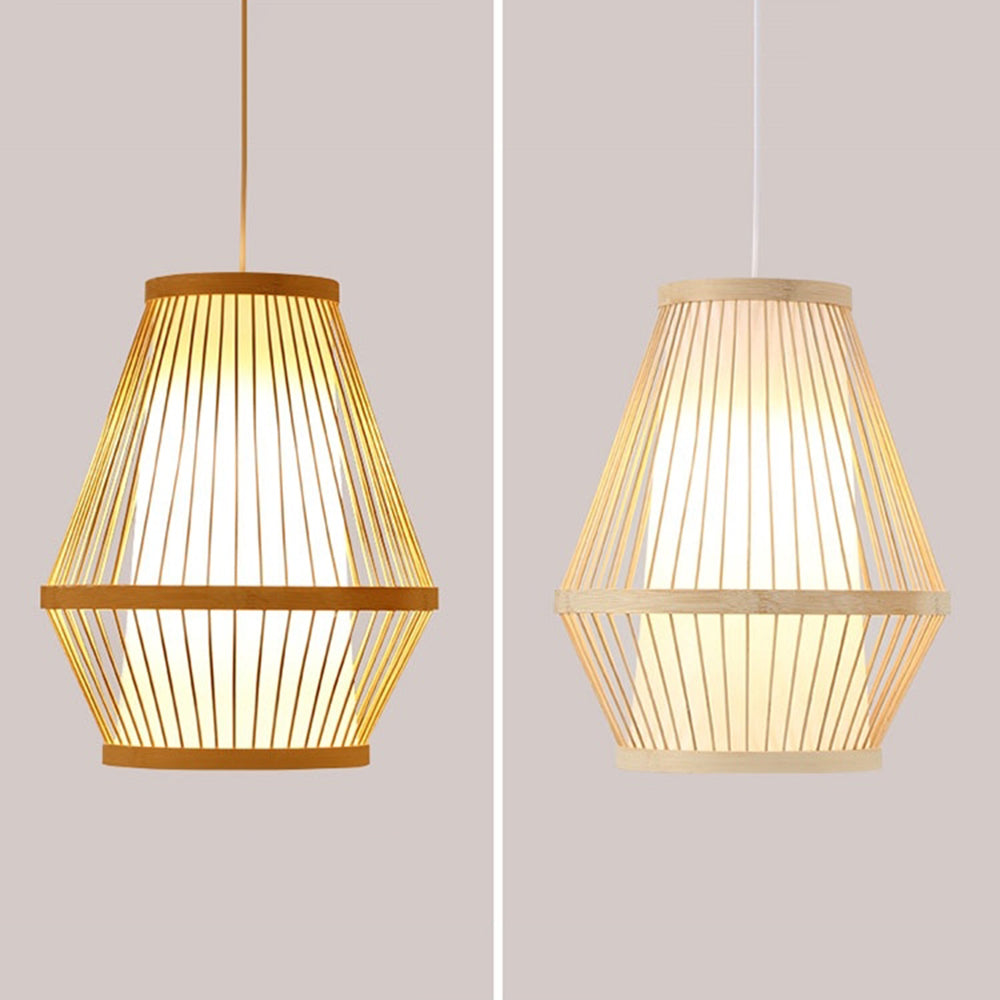 Handmade Woven Bamboo Pendant Lighting Antique Rattan Single Lan 並行輸入品 Woven Bamboo Pendant Light Lampshade Handmade Wooden Lamp Hanging