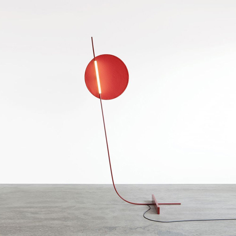 Elif Blood Moon Floor Lamp, Postmodern Red Metal Lighting