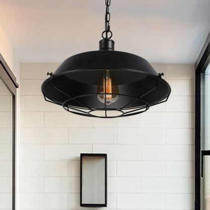 Black Alessio Pendant Light - Farmhouse Style