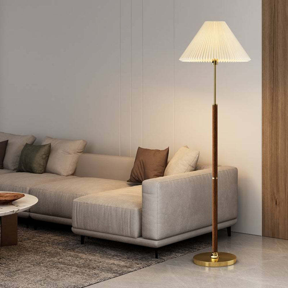 Ozawa Simple Walnut/Metal/Fabric, Table/Floor Lamp, Living Room