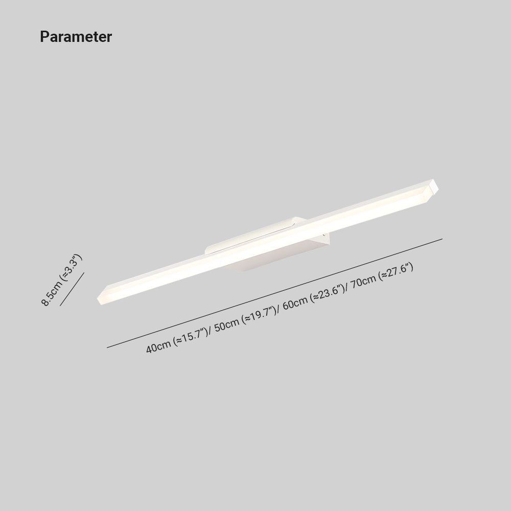 Leigh Minimalist Linear Metal/Acrylic Wall Lamp, White, Bathroom