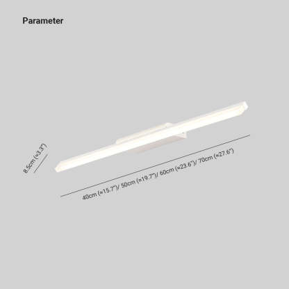 Leigh Minimalist Linear Metal/Acrylic Wall Lamp, White, Bathroom