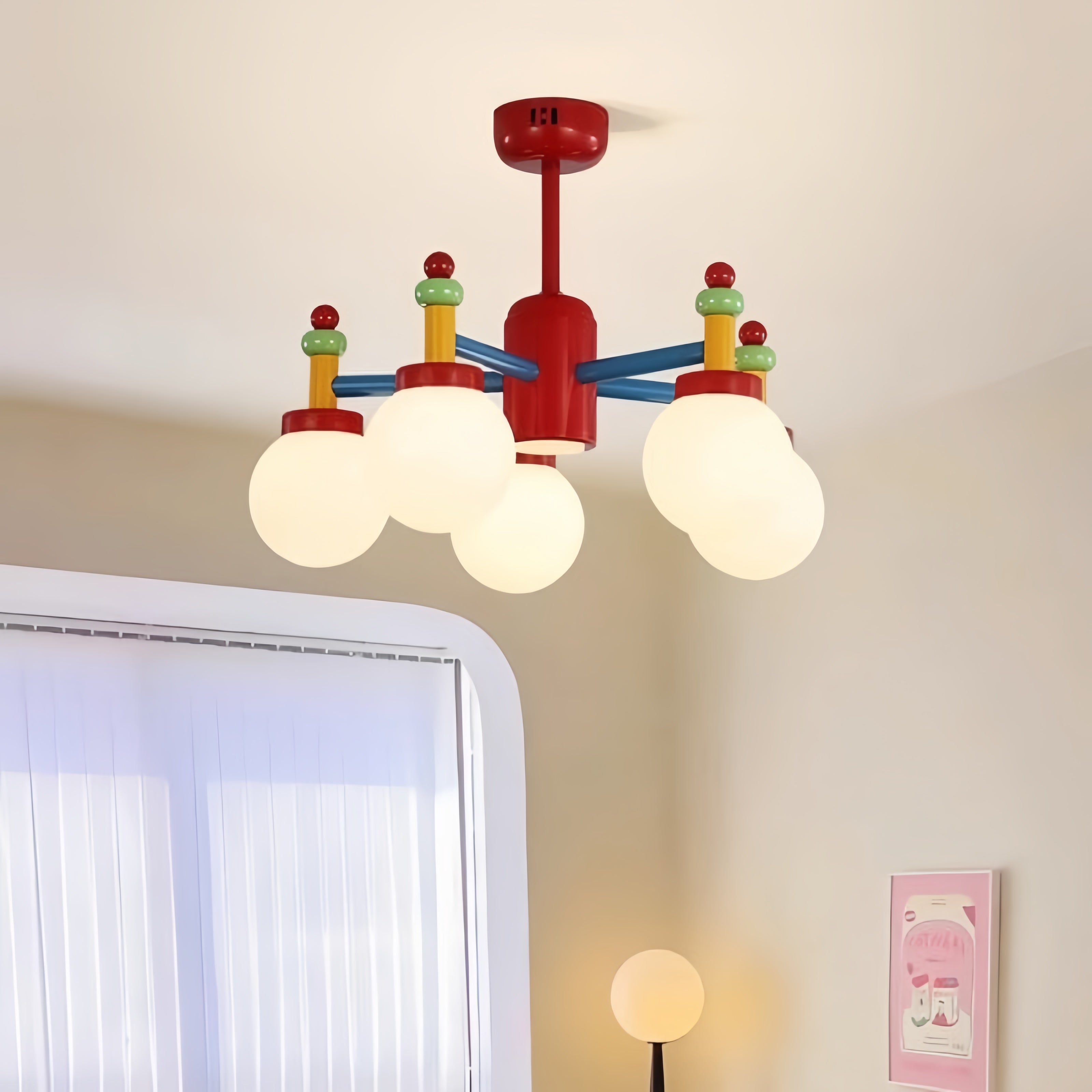 Valentina Memphis Antique Mix Colored Metal Chandelier Kid's Room