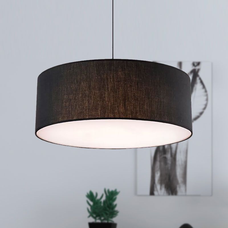 Renée Modern Fabric Drum Pendant Light Metal Fabric